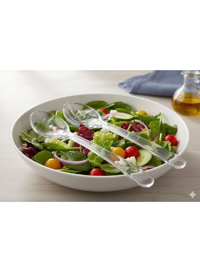 أوركيد طقم ملاعق سلطة أكريليك بتصميم زهرة الأوركيد، ملاعق تقديم شفافة للفواكه والسلطة، ملاعق تقديم للبوفيه، ملعقة معكرونة بلاستيكية، أدوات مطبخ خفيفة الوزن ومتينة لتقديم الطعام. - Image 2